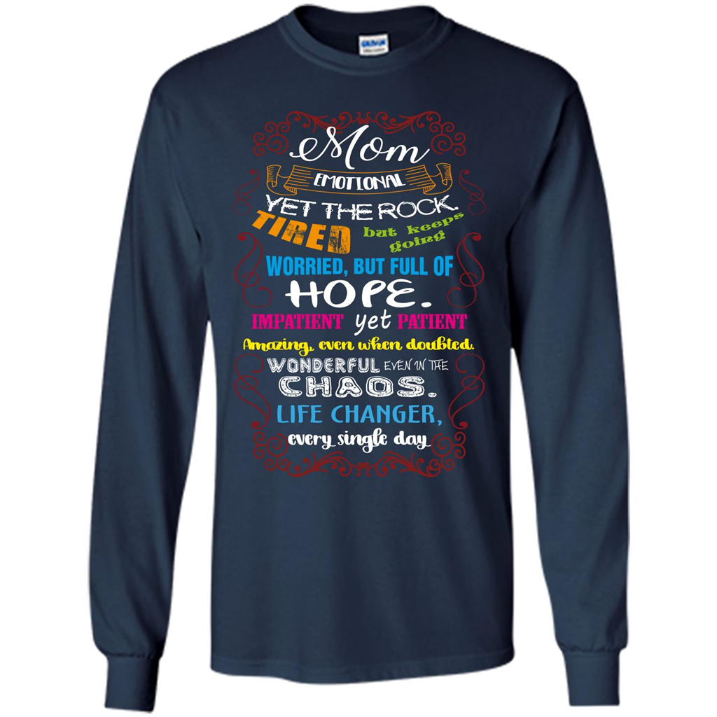 Mommy T-shirt Mom Emotional Yet The Rock Tired Navy