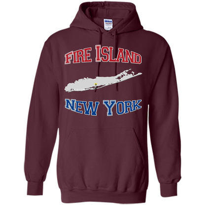 Fire Island New York T-shirt Maroon
