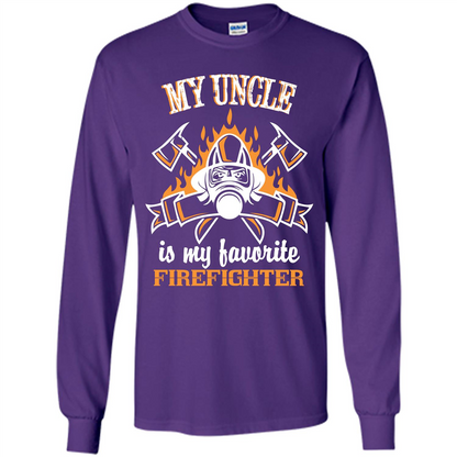 Firefighter Uncle T-shirt My Uncle Is My Favorite Firefighter Purple