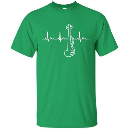 Electric Violin Heartbeat T-Shirt Special Instrument T-shirt Irish Green