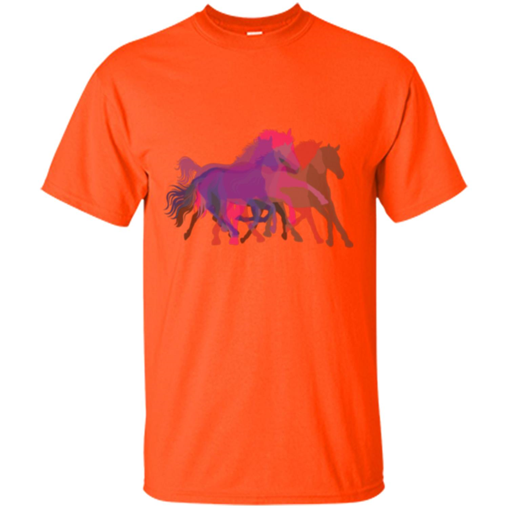 Beautiful Shadow Horses T-shirt Orange