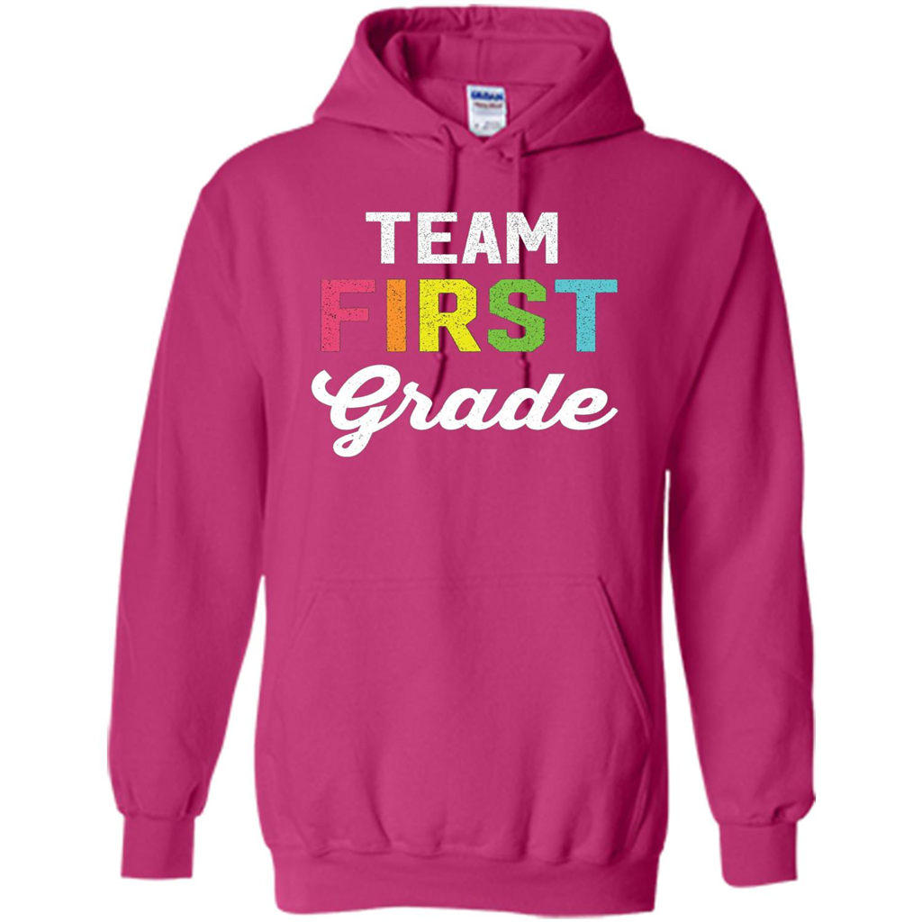 Team 1st First Grade Teacher T-shirt Heliconia
