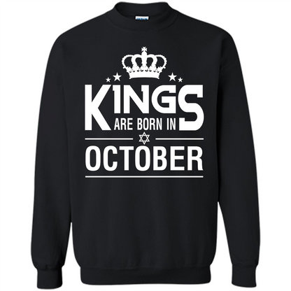 October Birthday T-shirt Kings Are Born In October Black