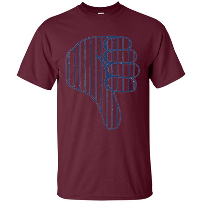 Baseball T-shirt Baseball Celebration Thumbs Down T-shirt Maroon