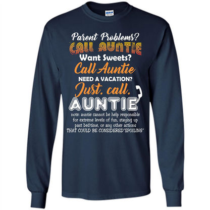 Aunt T-shirt Parent Problems Call Auntie T-shirt Navy