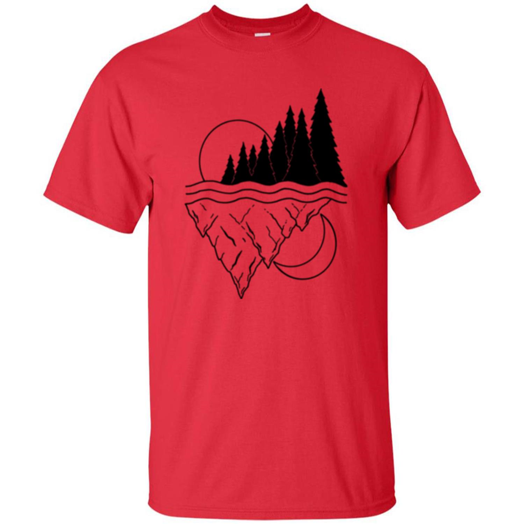 Nature Merged Moon And Sun T-shirt Red