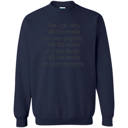 Despacito Funny Lyrics Spanish T-Shirt For Music Lover Navy