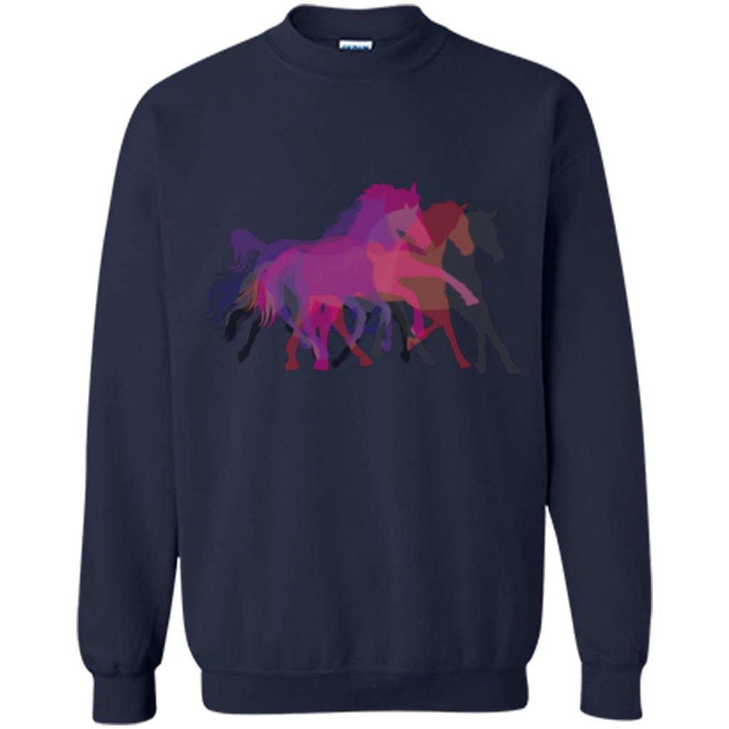 Beautiful Shadow Horses T-shirt Navy