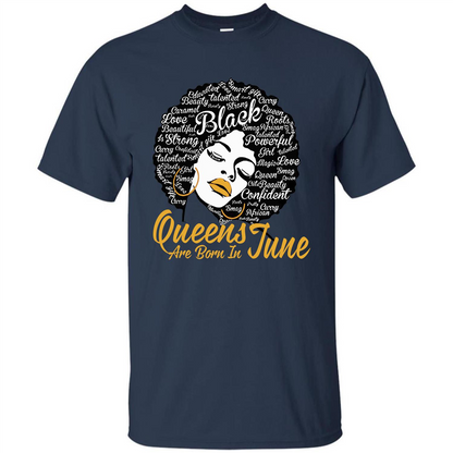 Queen Are Born In June T-shirt Navy