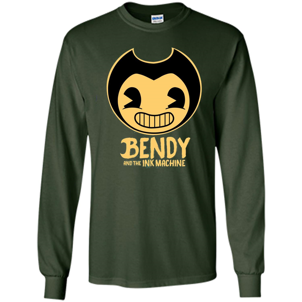 Cartoon Internet Game T-shirt Bendy And The Ink Machine Forest Green
