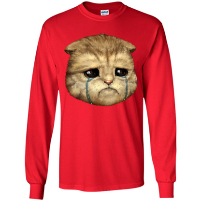 Cat Lovers T-shirt Cat Crying Red