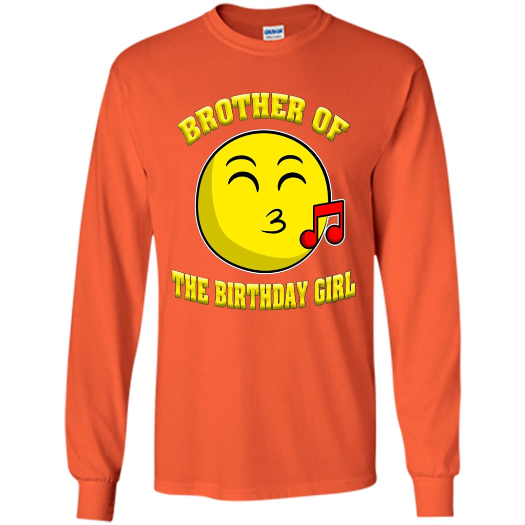 Brother Of The Birthday Girl Emoji T-shirt Orange