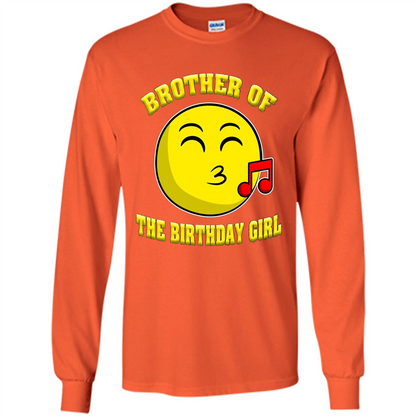 Brother Of The Birthday Girl Emoji T-shirt Orange