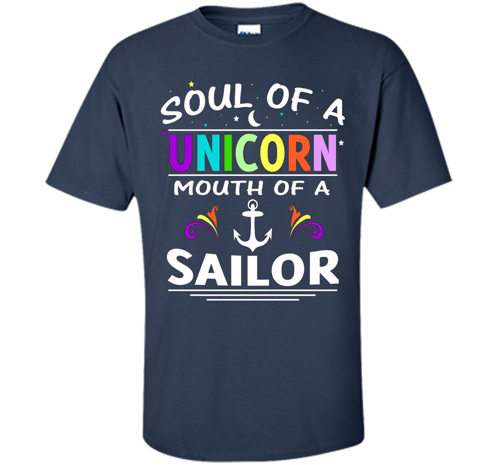 Soul Of A Unicorn Mouth Of A Sailor T-shirt Navy