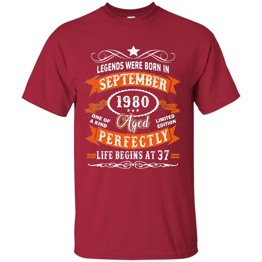 Legends Were Born In September 1980 T-shirt Birthday Gift T-shirt Cardinal