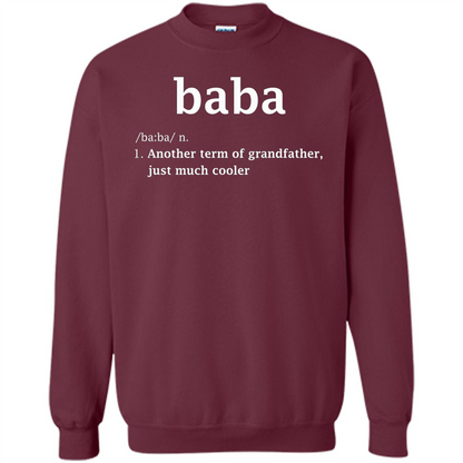 Fathers Day T-shirt Baba Definition Maroon