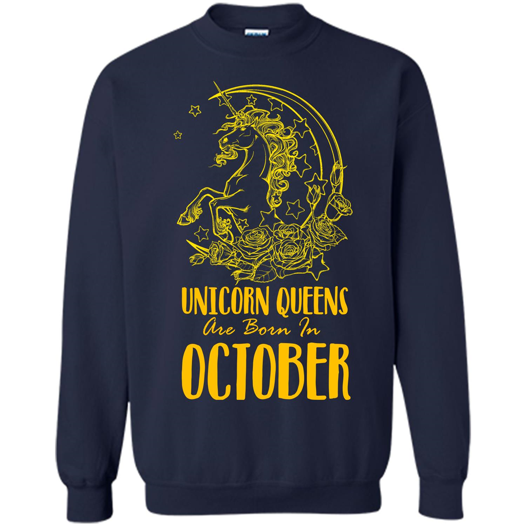 October Unicorn T-shirt Unicorn Queens Are Born In October Navy