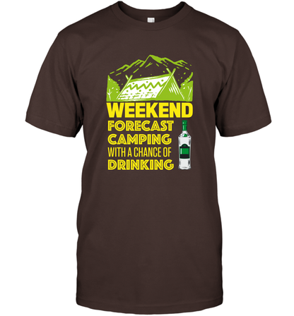Weekend Forecast Camping With A Chance Of Drinking Shirt T-Shirt Dark Chocolate