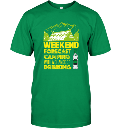 Weekend Forecast Camping With A Chance Of Drinking Shirt T-Shirt Irish Green