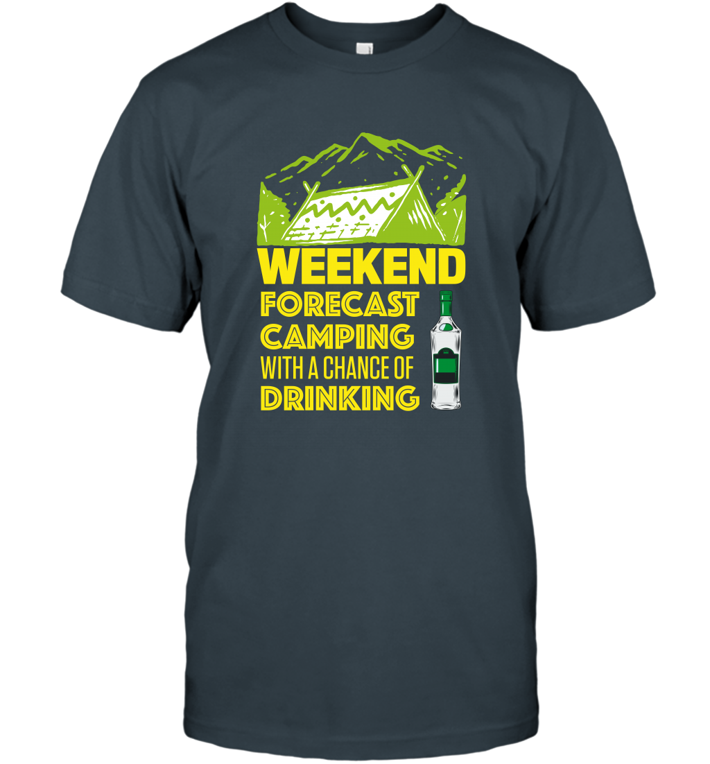 Weekend Forecast Camping With A Chance Of Drinking Shirt T-Shirt Charcoal