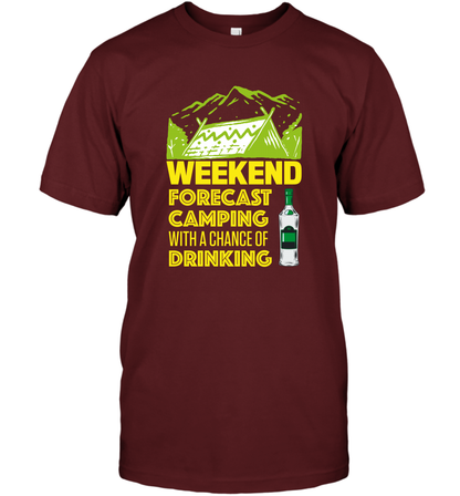 Weekend Forecast Camping With A Chance Of Drinking Shirt T-Shirt Cardinal