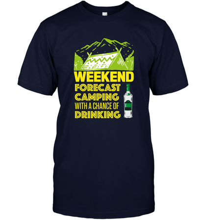 Weekend Forecast Camping With A Chance Of Drinking Shirt T-Shirt Navy