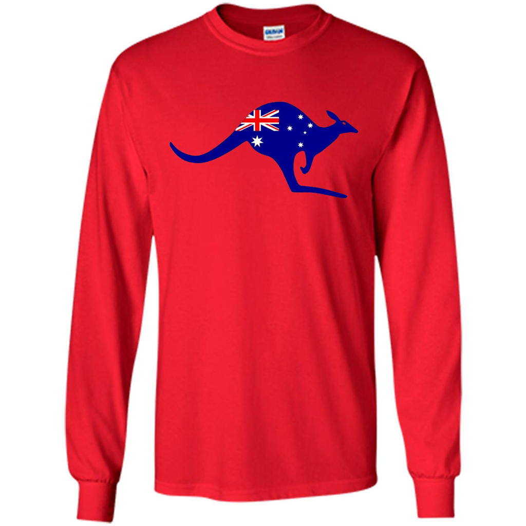 Australian Flag Kangaroo T-shirt Australia Vacation T-shirt Red