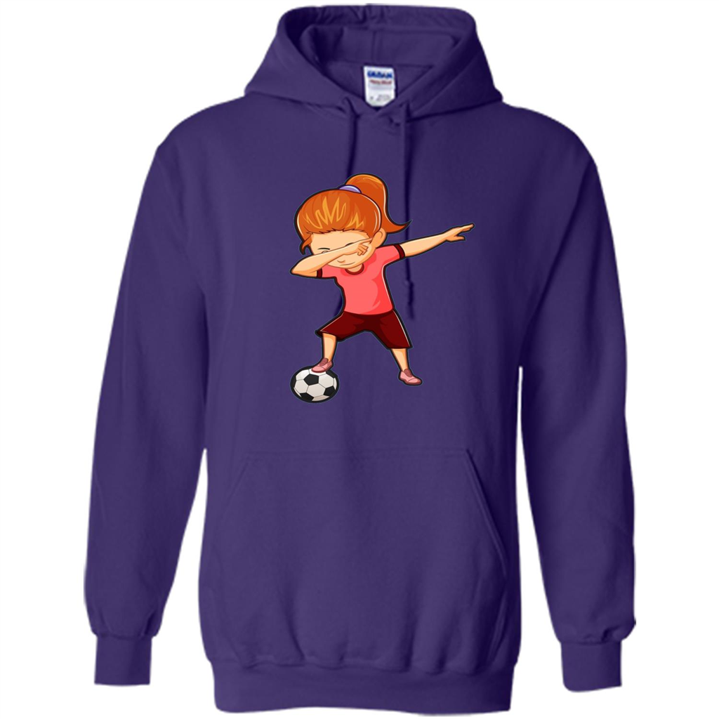 Soccer T-shirt For Girls Funny Dabbing Dab Dance Soccer Ball Purple
