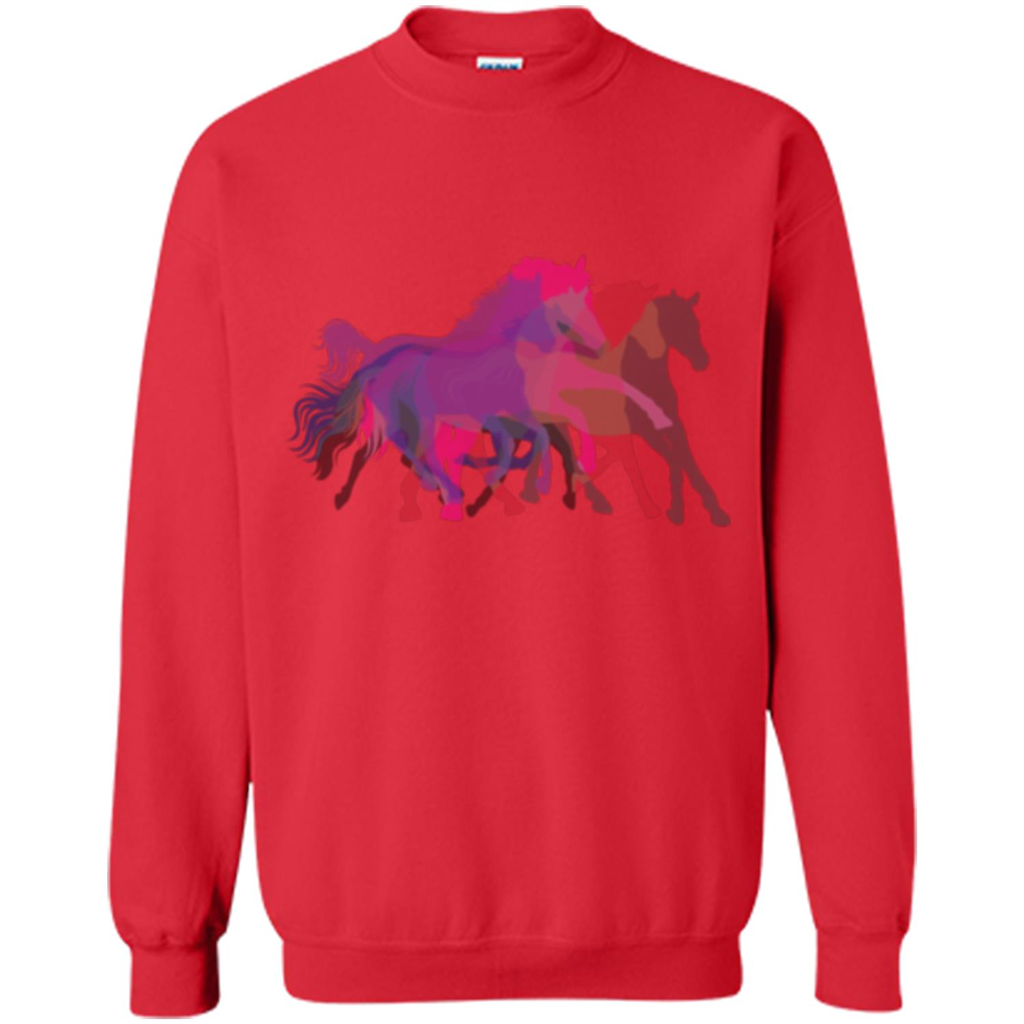 Beautiful Shadow Horses T-shirt Red