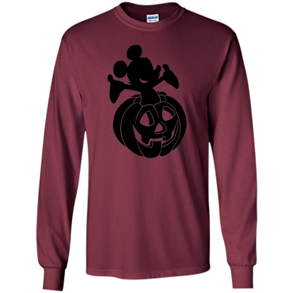 Mickey Mouse Halloween Pumpkin T-shirt Maroon
