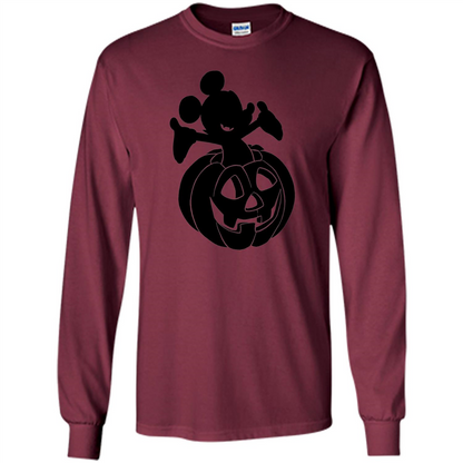 Mickey Mouse Halloween Pumpkin T-shirt Maroon