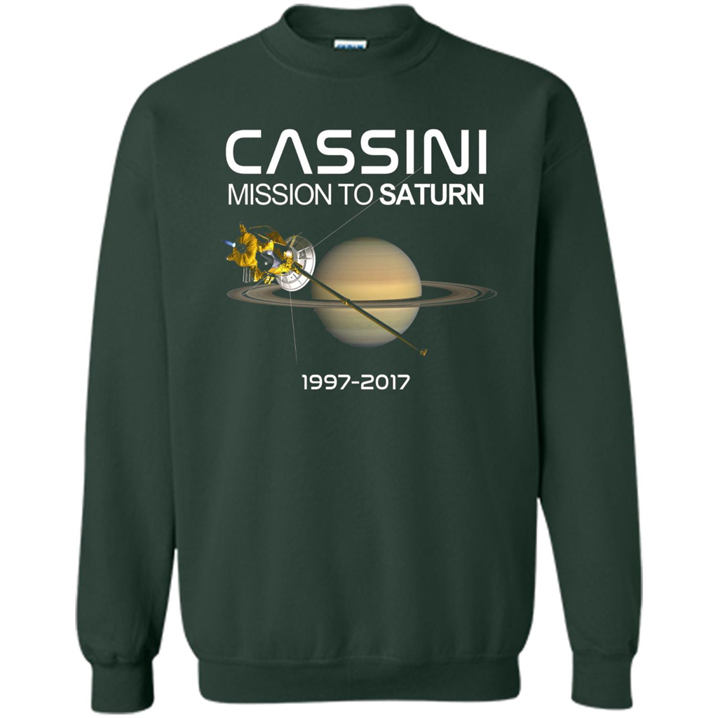 Cassini Mission to Saturn Space T-Shirt Forest Green