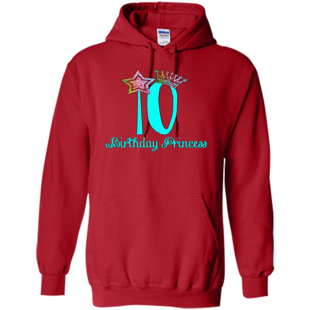 Birthday Princess Tiara T-shirt Tenth Birthday T-Shirt Red