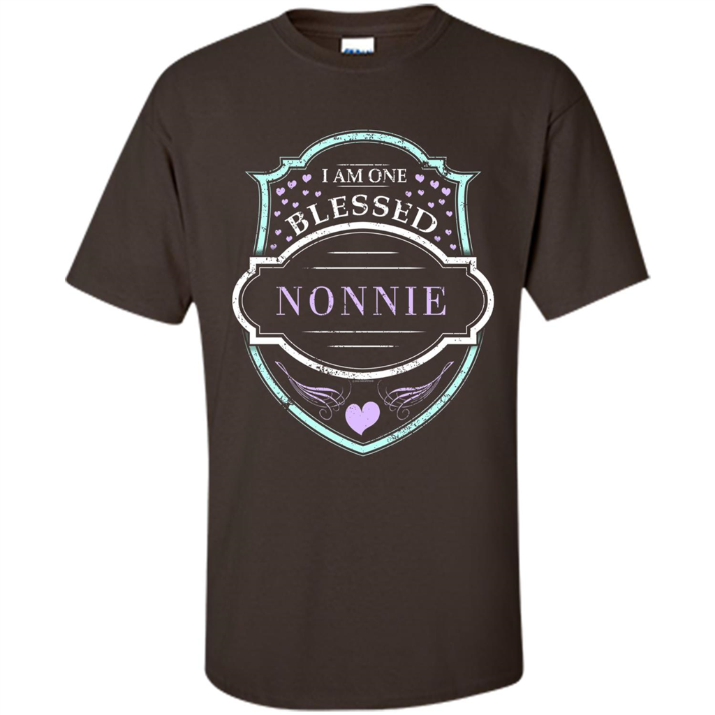 Grandma T-shirt I Am One Blessed Nonnie Dark Chocolate