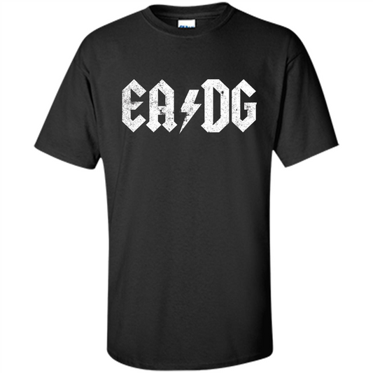 E A D G Strings Of The Bass. Bass Player T-shirt Black