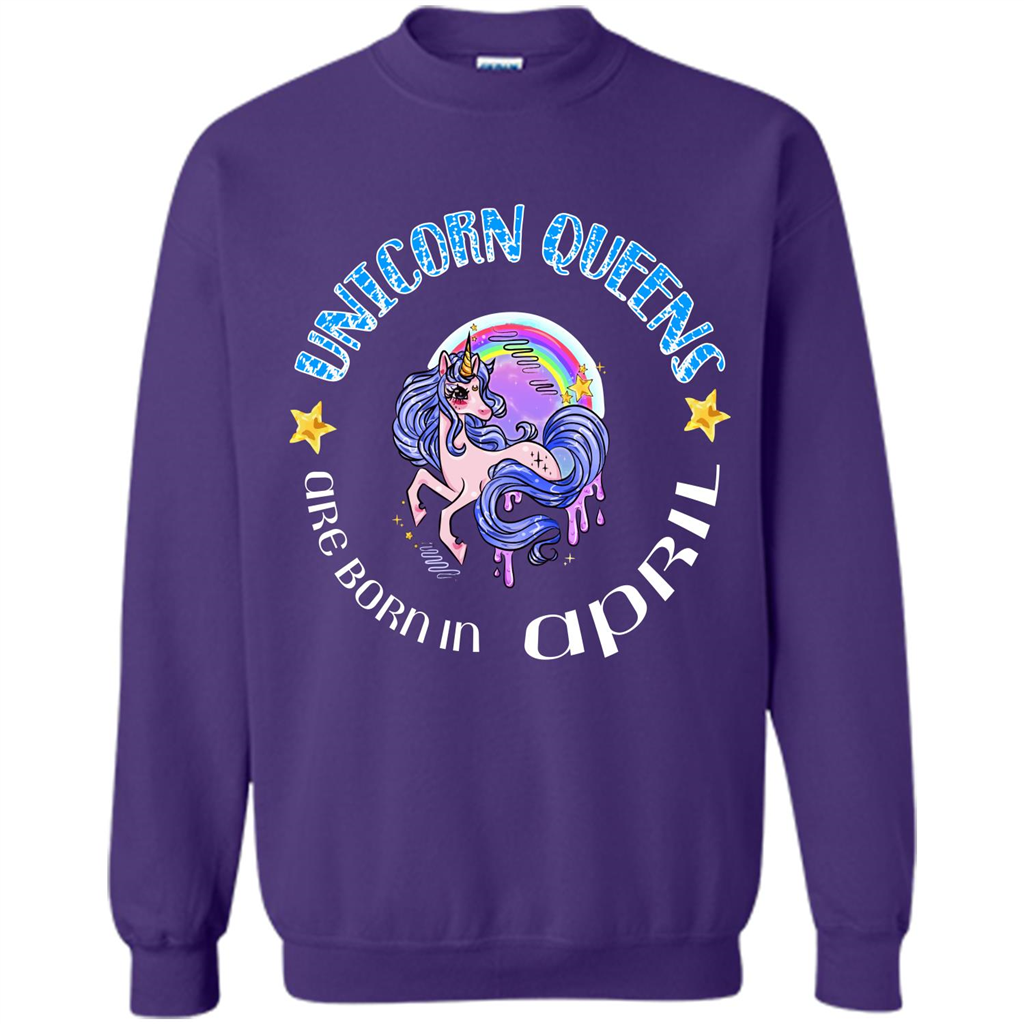 April Unicorn T-shirt Unicorn Queens Are Born April Purple