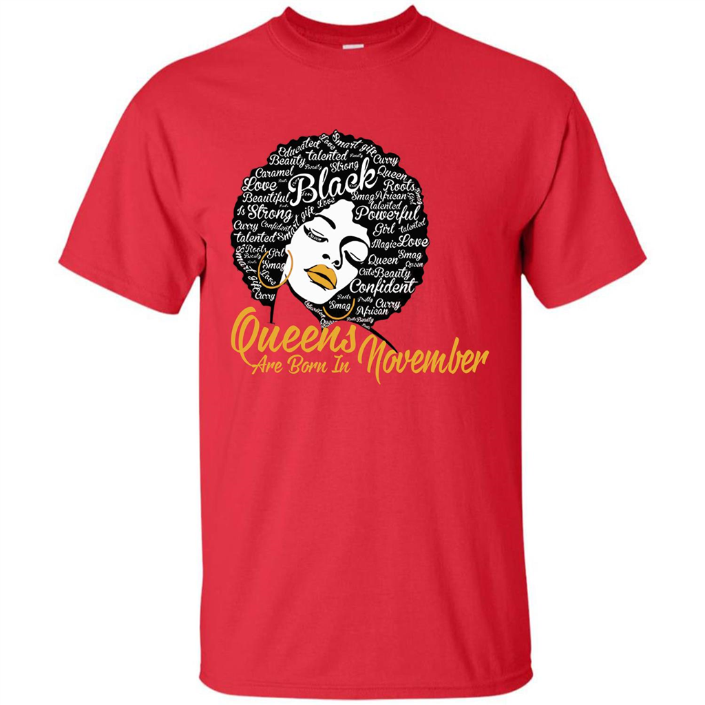 Queen Are Born In November T-shirt Red