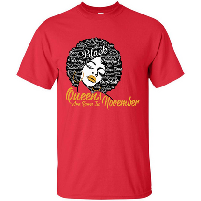 Queen Are Born In November T-shirt Red