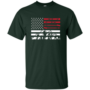 Skiing American Flag T-Shirt