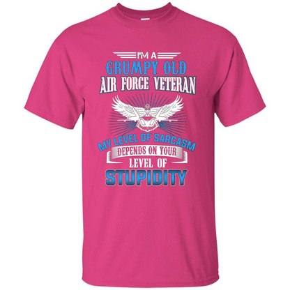 I'm A Grumpy Old Air Force Veteran T-shirt Heliconia