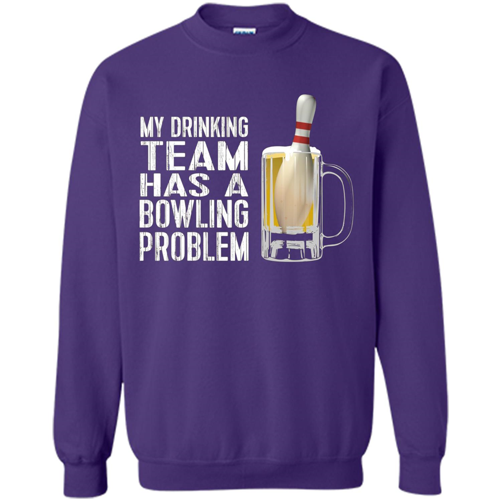 Funny Bowling Team T-shirt My Drinking Team Has A Bowling Problem Orange