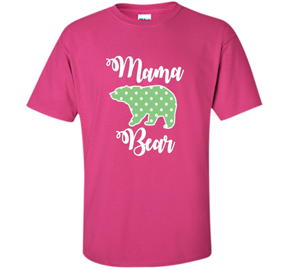 Women's Mama Bear T-Shirt | Mama Bear Polka Dot Shirt shirt Heliconia