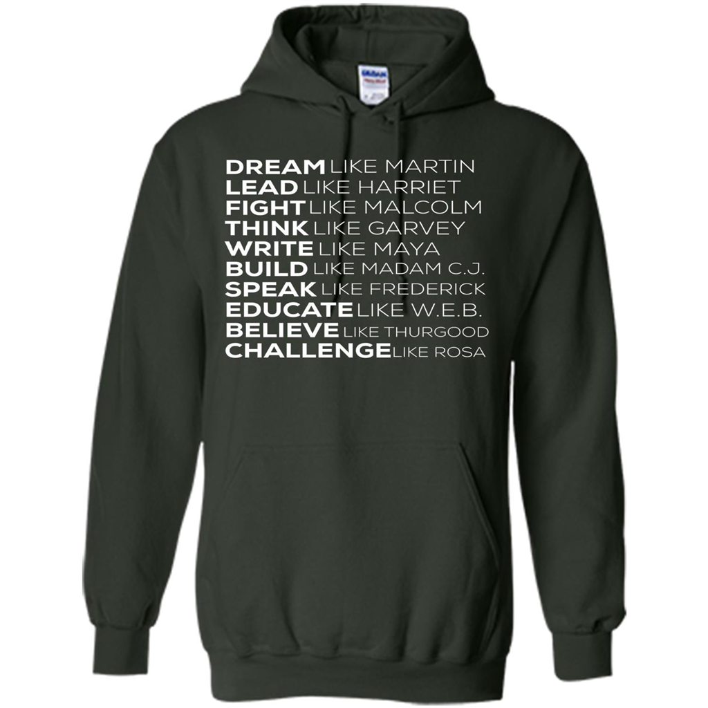 Dream Like Martin Lead Like Harriet T-shirt Forest Green