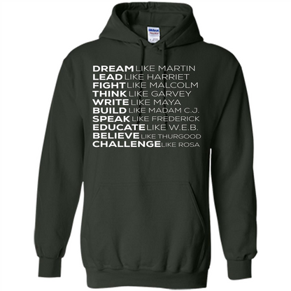 Dream Like Martin Lead Like Harriet T-shirt Forest Green