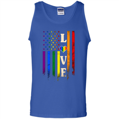 LGBTQ Pride T-shirt Love Rainbow Heart Flag Royal