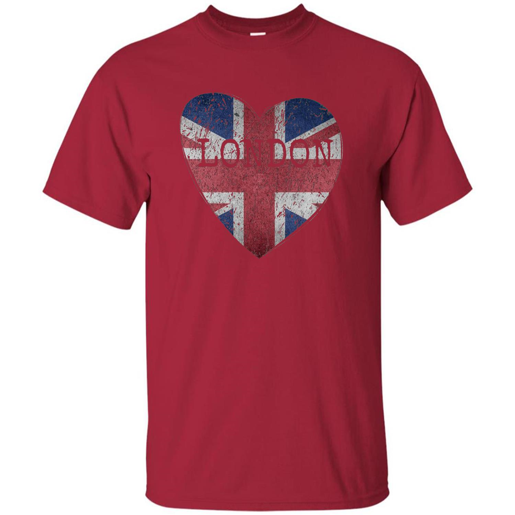 London Flag UK Heart T-shirt Cardinal