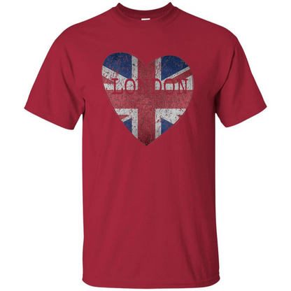 London Flag UK Heart T-shirt Cardinal