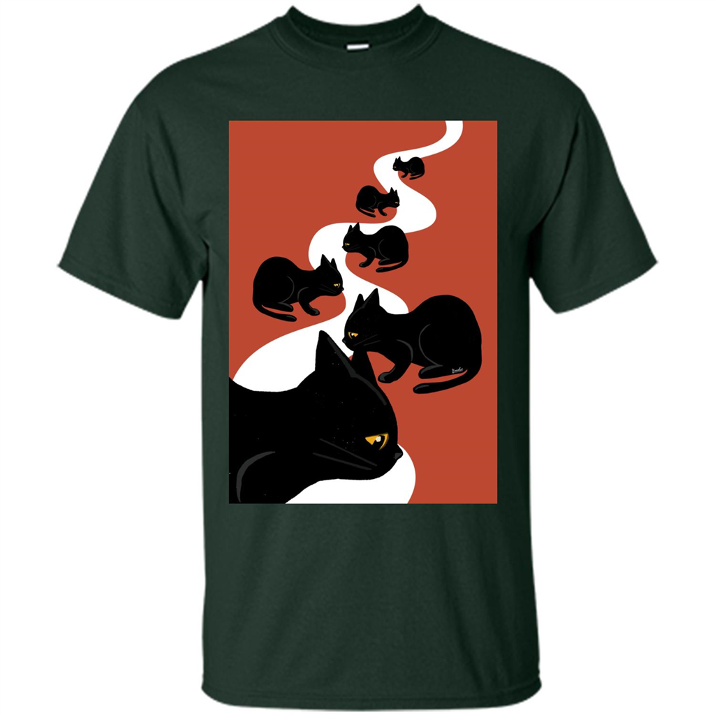 Cat T-Shirt Cat Flow Forest Green
