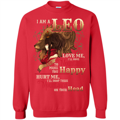 Im A Leo Love Me Ill Move Mountains To Make You Happy T-shirt Red