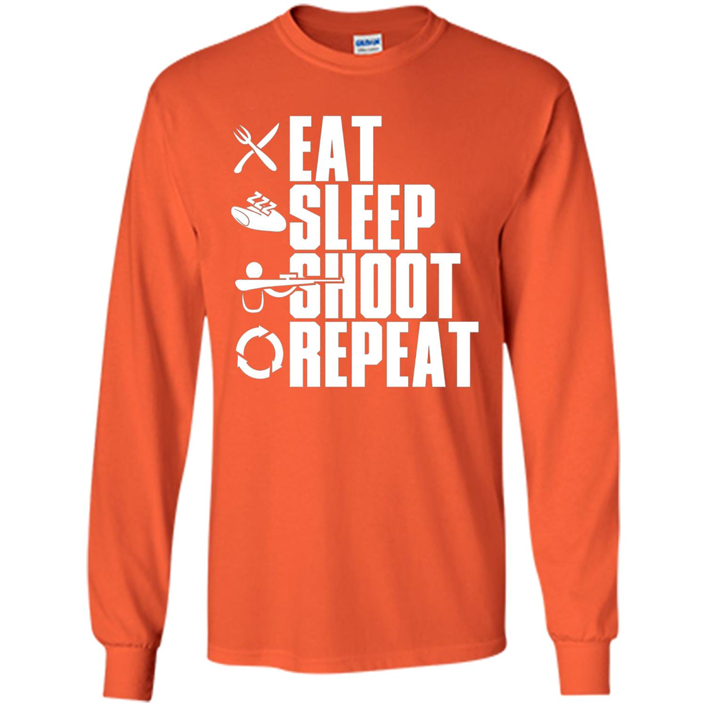 Eat Sleep Shoot Repeat T-shirt Orange
